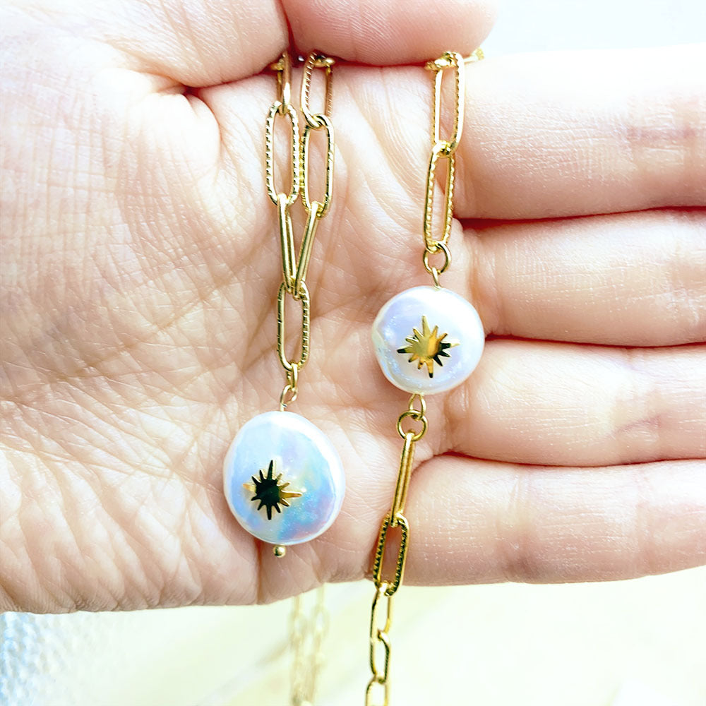 Wholesale Stainless Steel Paperclip Chain Pearl Necklace Bracelet  ACC-BT-Yazhi002