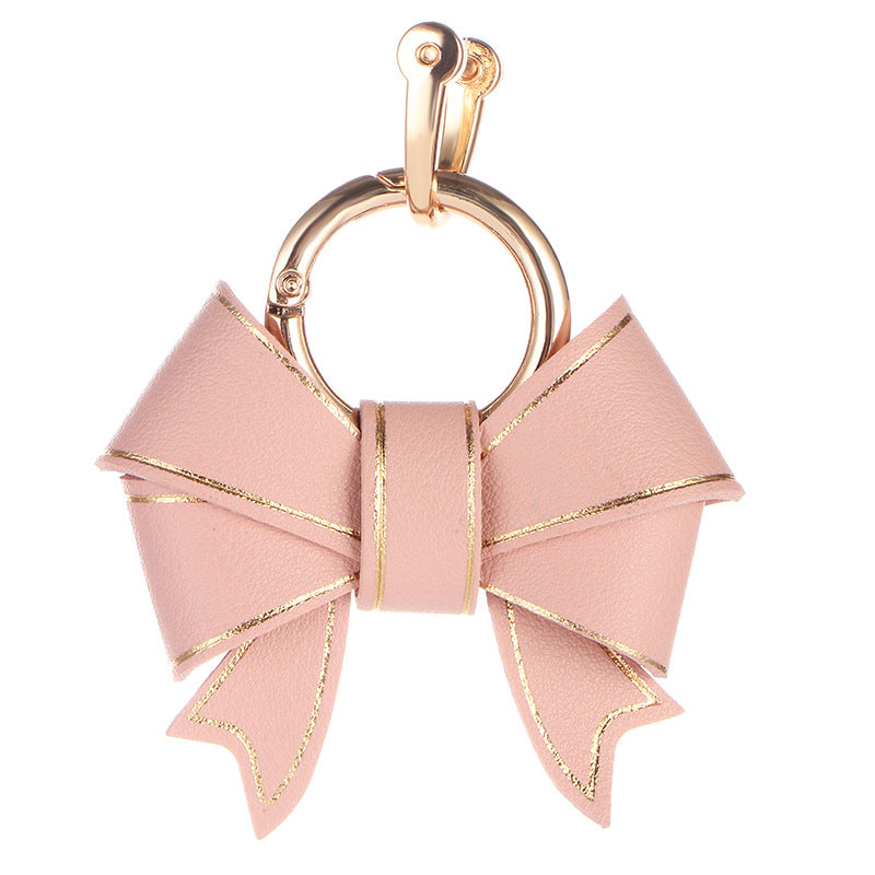 Wholesale multi-color fashion  leather bow keychains