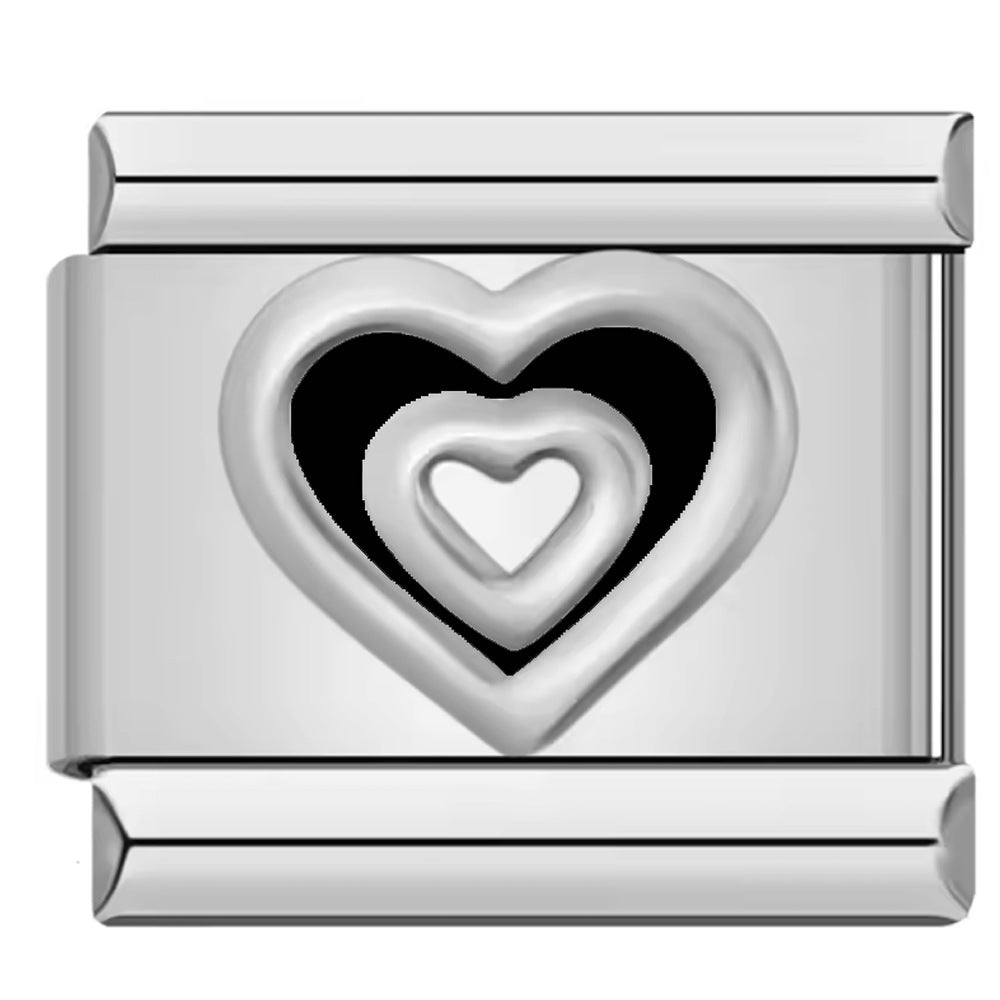 Wholesale  Italian Charm Bracelet 9mm DIY  colorful dripping double-layer Creative Stainless Steel Composable Bracelet