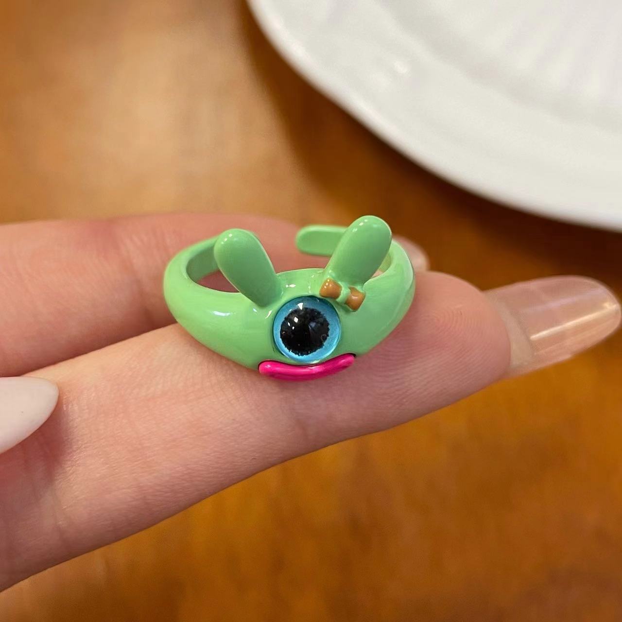 Wholesale Cute Ugly Cute Cartoon Oil Dropping Opening Ring