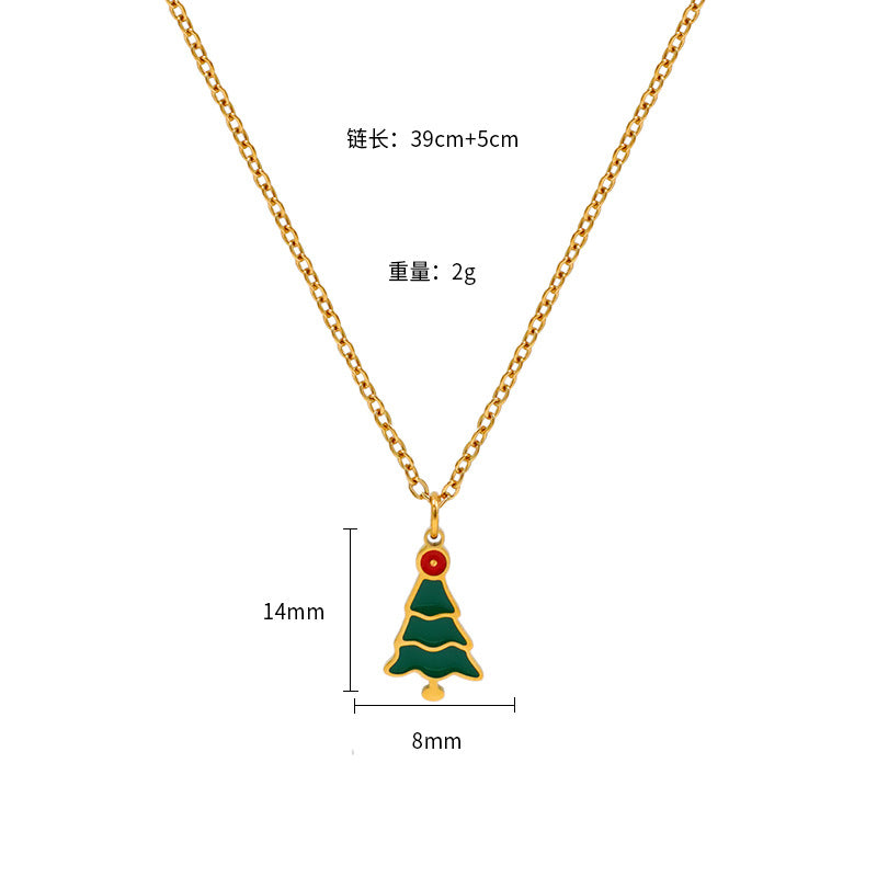 Wholesale Christmas  non-fading temperament stainless steel  necklace