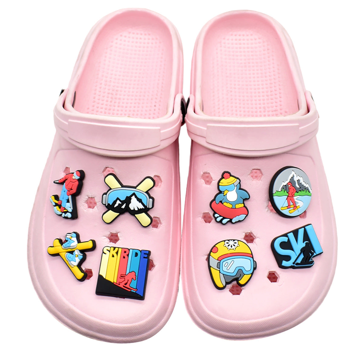 Wholesale  Random 100pcs ski series PVC Soft Rubber Shoe Buckle Decoration