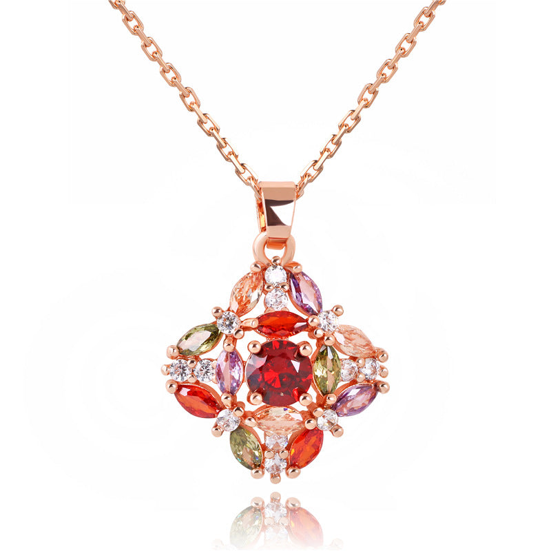 Wholesale zircon necklace ladies  pendant jewelry