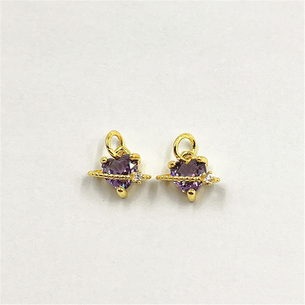 Wholesale Colorful zircon heart pendant