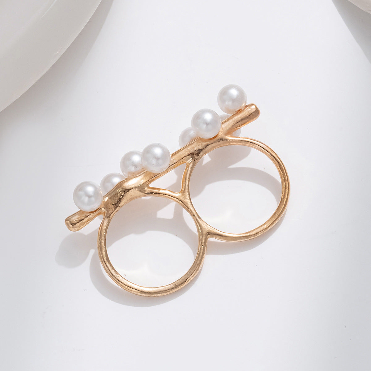 Wholesale  pearl ring female  double ring  jewelry