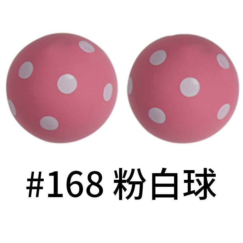 Wholesale 50pcs Western Style Leopard Skull Color Aztec Printed Silicone Balls Beads ACC-BDS-HeSheng005