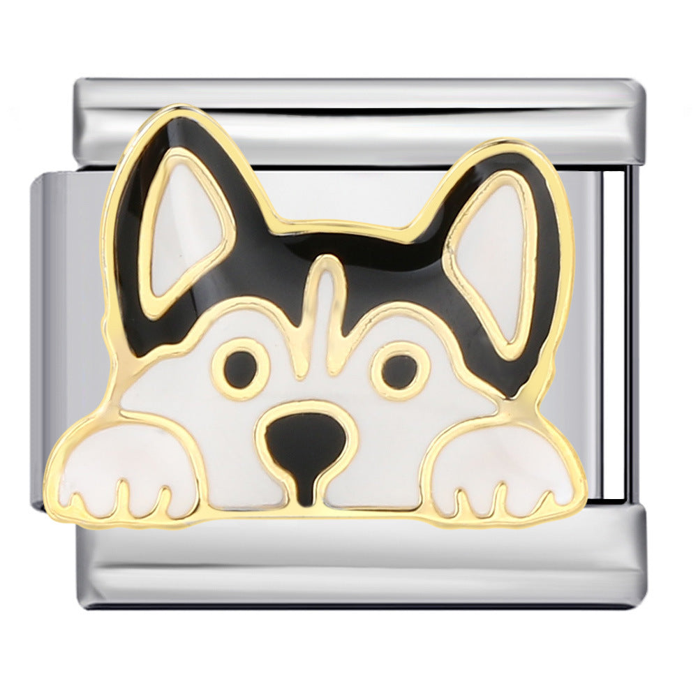 Wholesale Cute Dog Series Bracelet Stainless Steel Gold Plated Husky Corgi Shepherd Fashion Jewelry Accessory Gift Boutique Resale