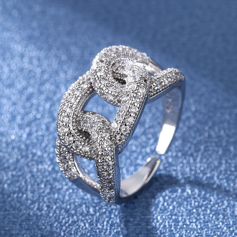 Wholesale 925 diamond cross chain zircon ring