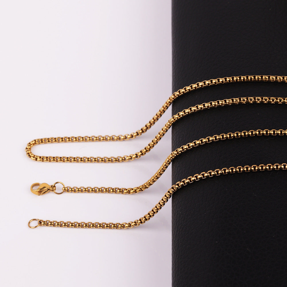 Wholesale of 10PCS Stainless Steel Chain Square Pearl Chain ACC-NE-Zhirui002