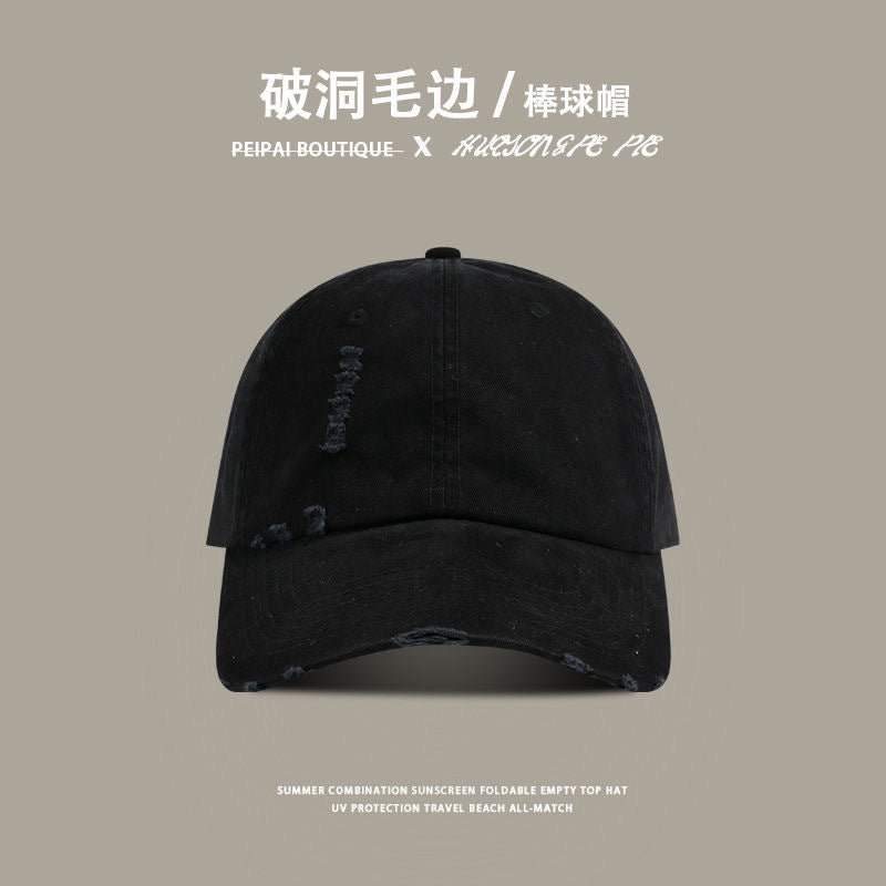 Wholesale Solid Color Ripped Cotton Hat Baseball Cap ACC-HT-KME005