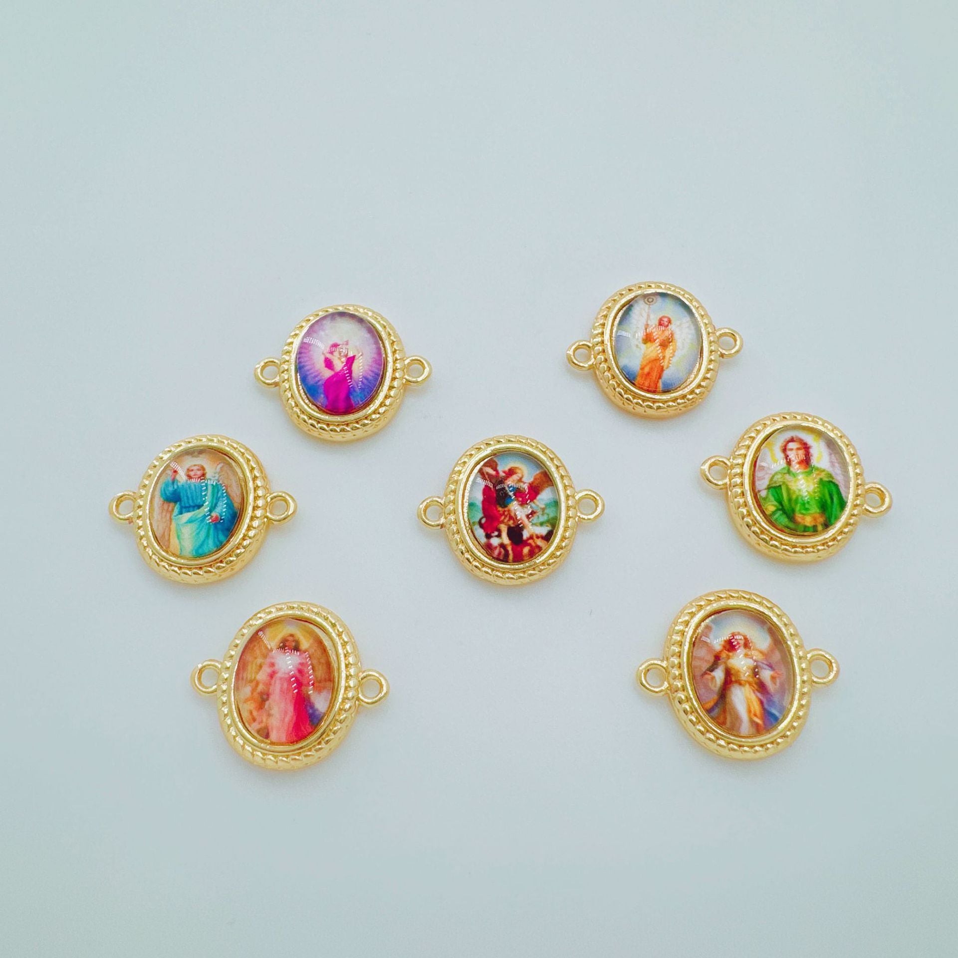 Wholesale Copper Gold Plated Double Figure Pendant Charm DIY Jewelry Making Fashion Accessory Boutique Resale
