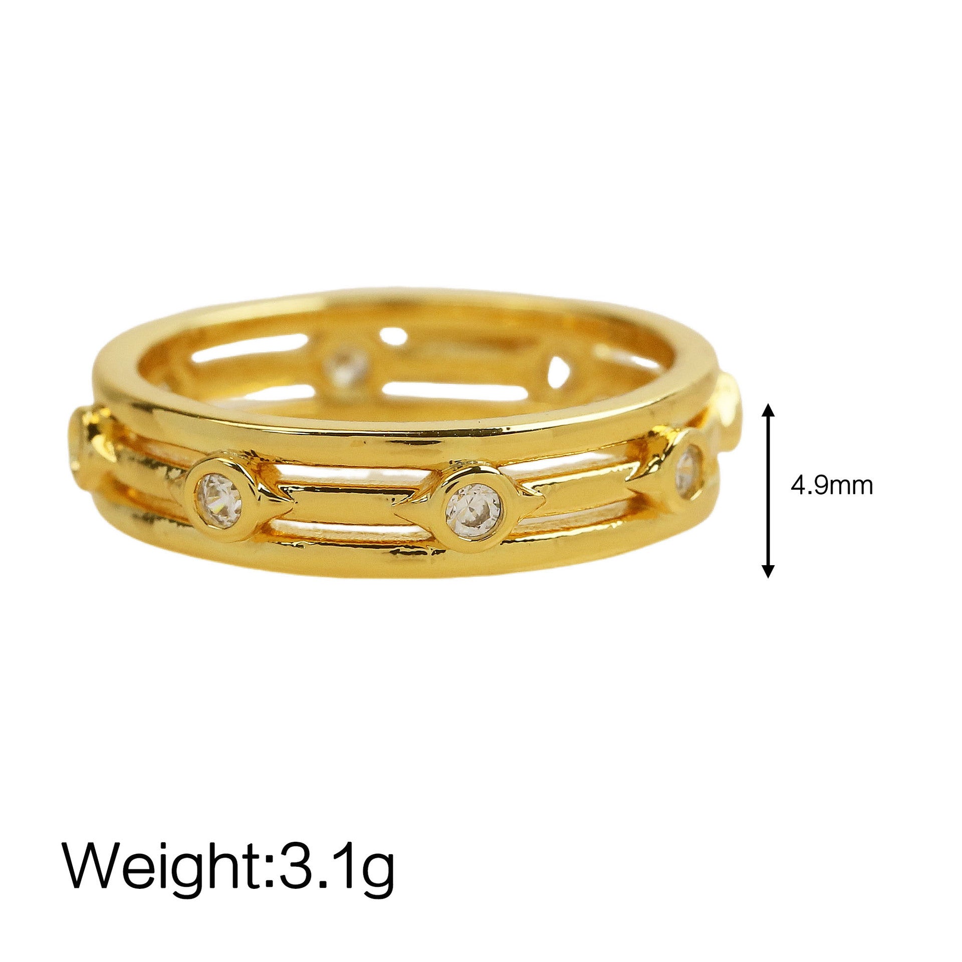 Wholesale  18k Golden Brass Devil's Eye Religious Ring