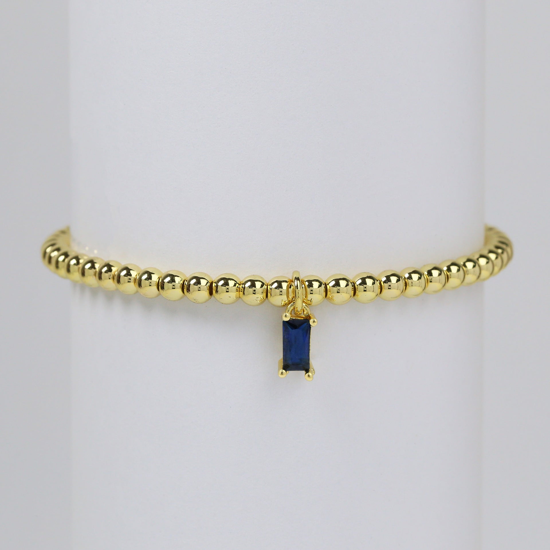 Wholesale 18k Golden Twelve birthstone December Stone Color Sugar Zircon Pendant Copper Beads  Bracelet