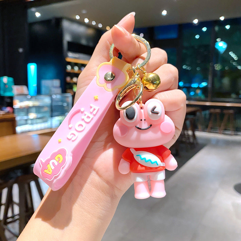 Wholesale Cartoon Frog PVC Soft Glue Keychain Creative Keychain ACC-KC-XinShu002