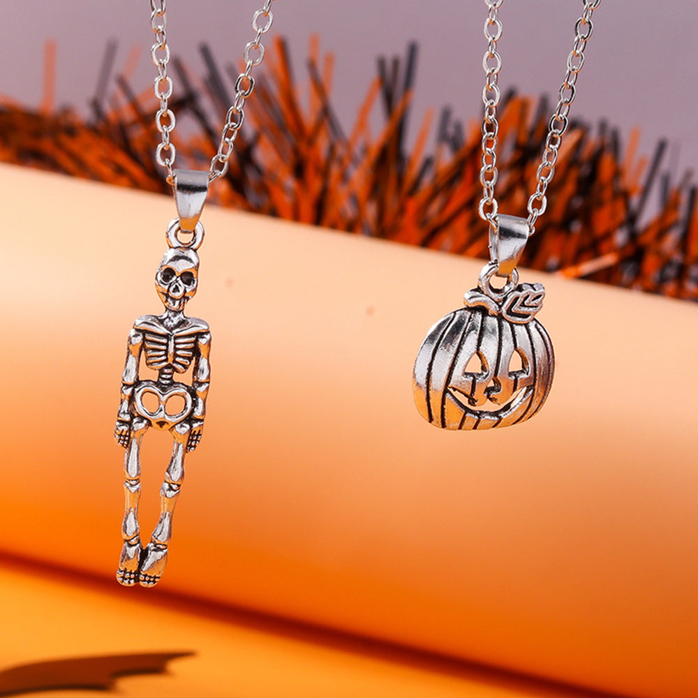 Wholesale  fashion pumpkin skull clavicle chain creative Halloween skull necklace