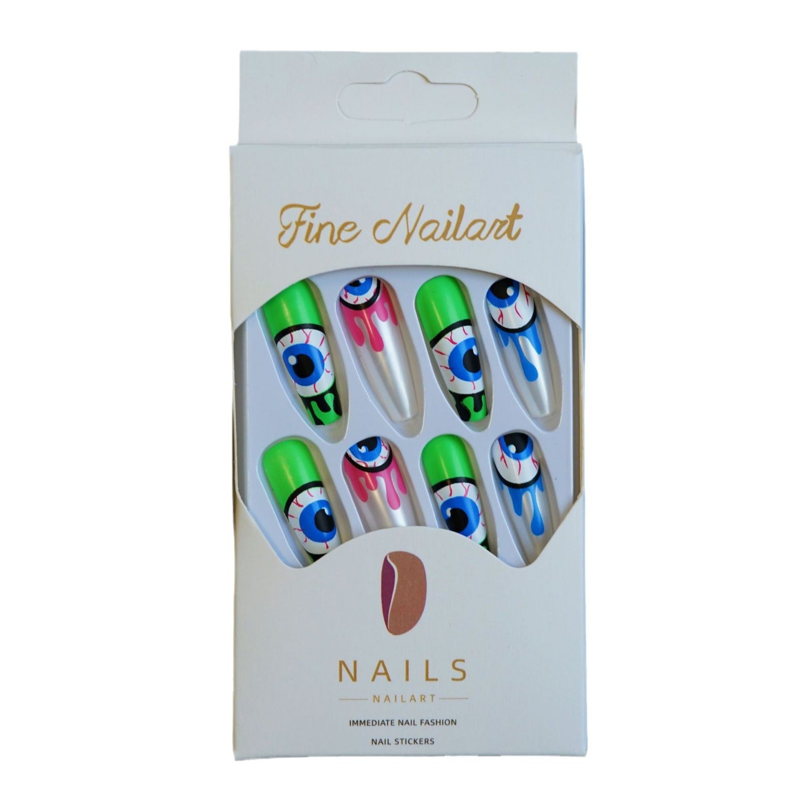 Wholesale 24 Pieces/ box  Devil Eyes Nails Kits Nail Stickers