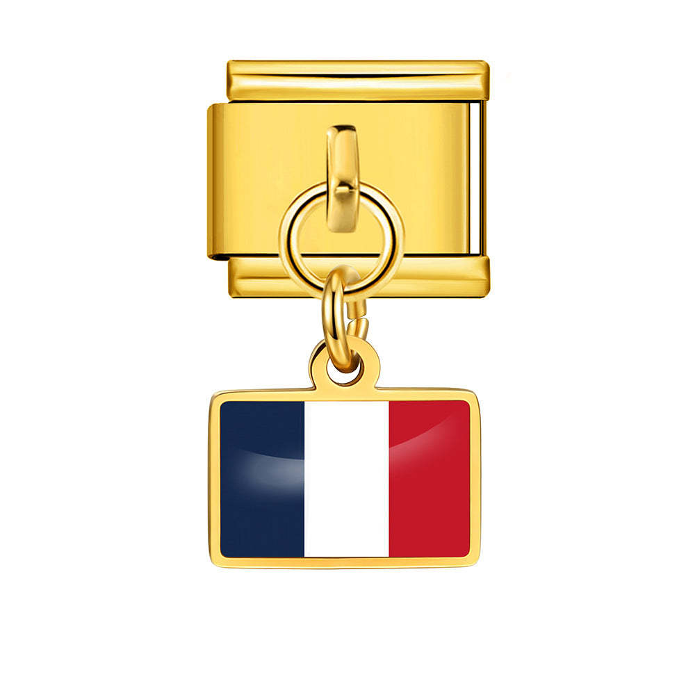 Wholesale World Flag Modular Bracelet Stainless Steel DIY Fashion Accessory