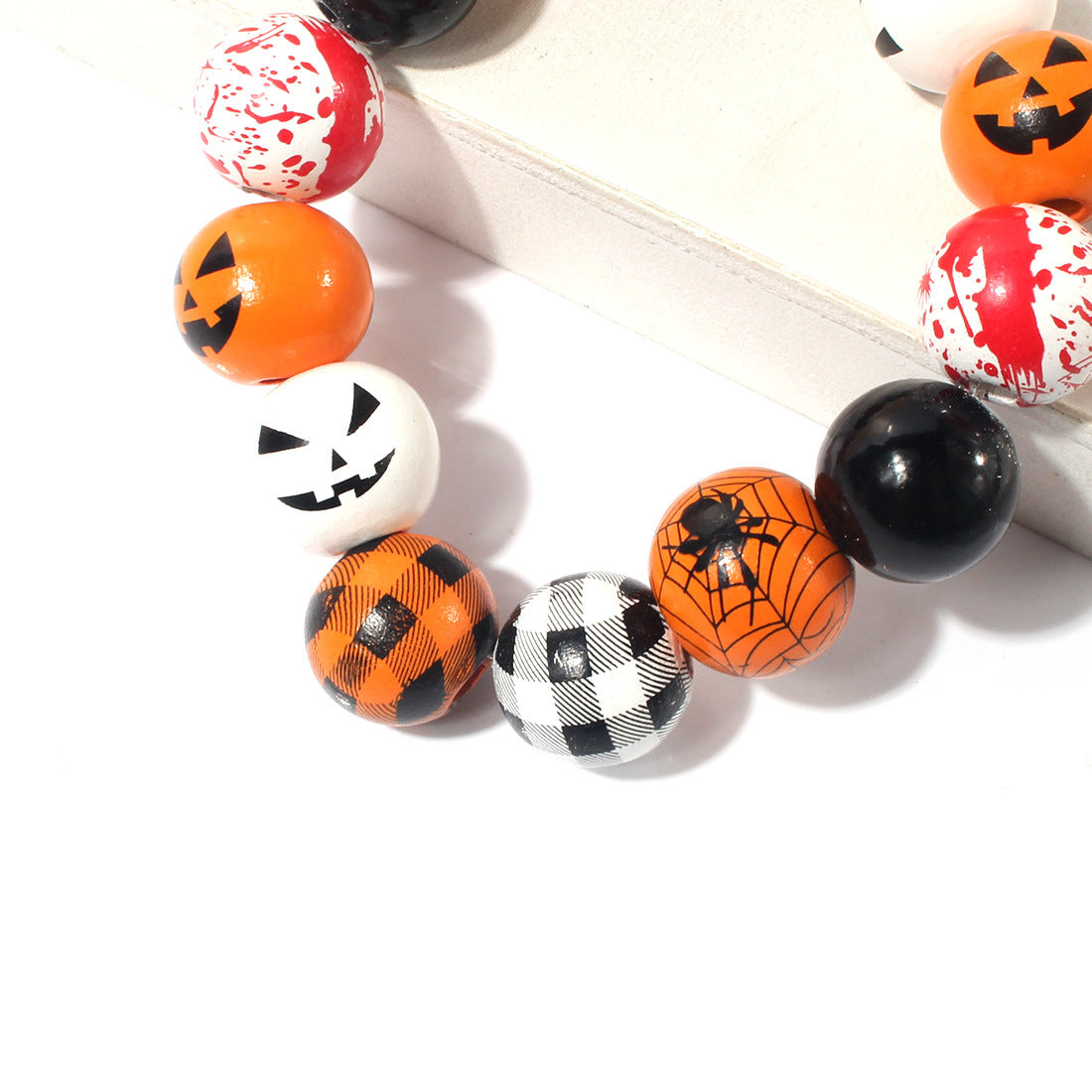 Wholesale Halloween Wood Elastic Bracelet