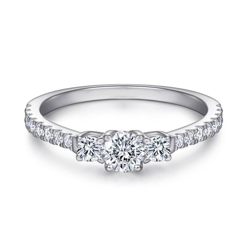 Wholesale  925 Sterling Silver Ring Rack Diamond Four-claw Diamond Ring