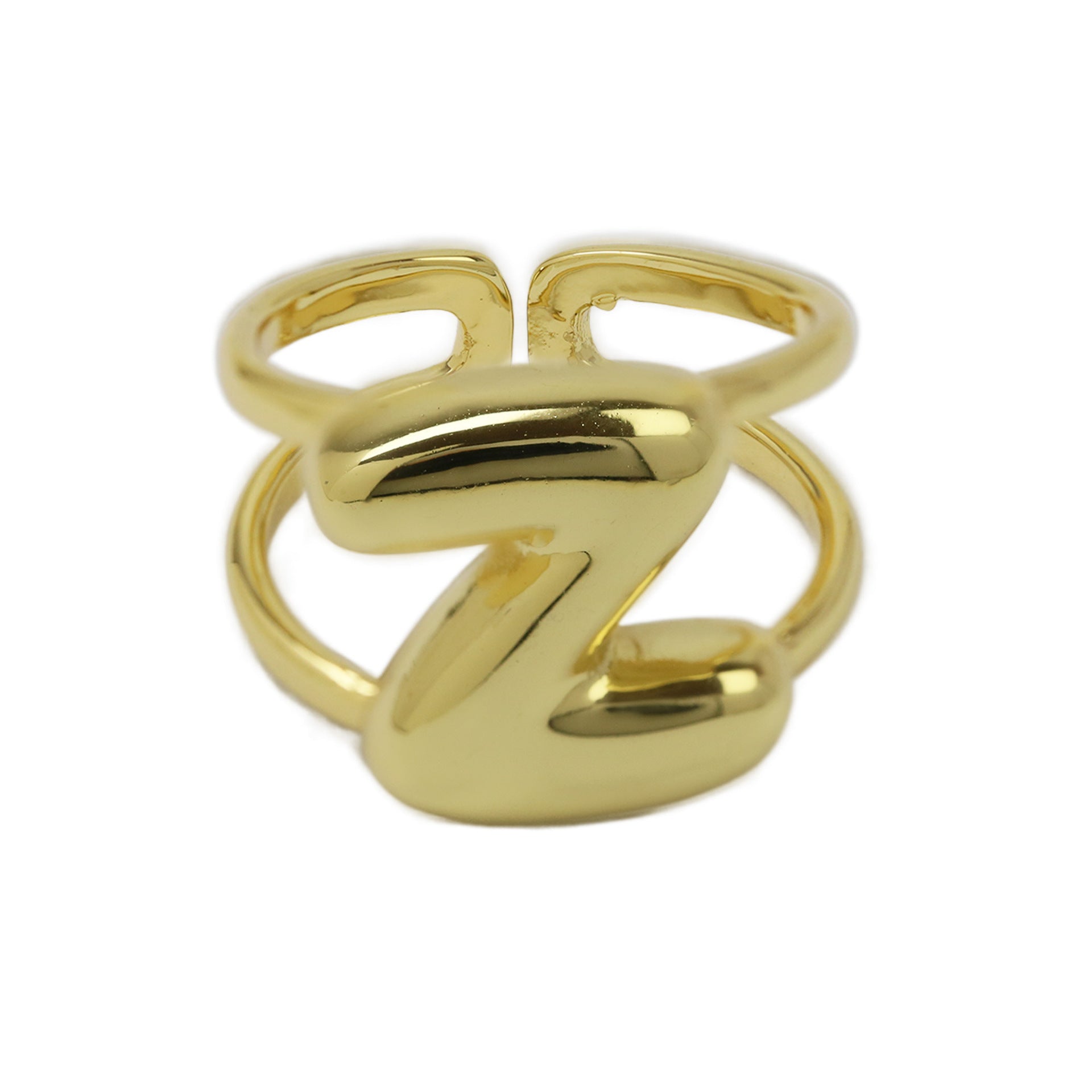 Wholesale  26 A-Z English Letter Open Luxury Women's Rings
