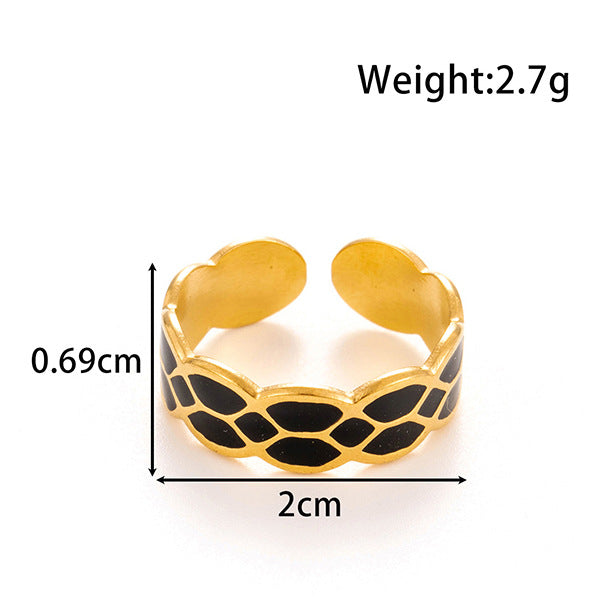 Wholesale  versatile diamond-shaped titanium steel oil dripping opening adjustable ring