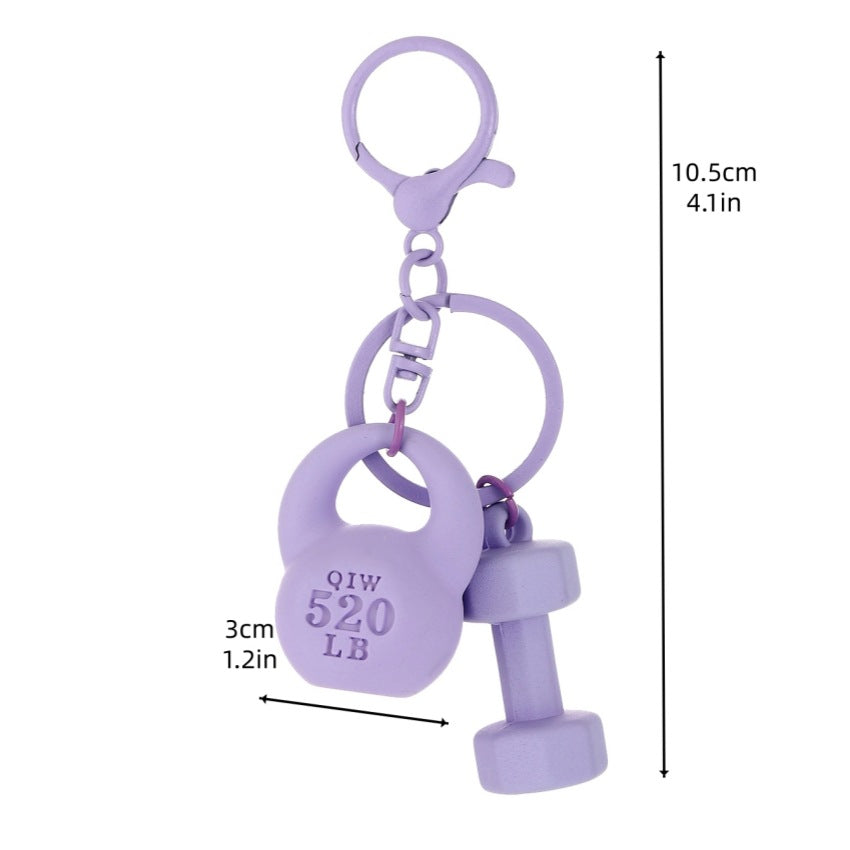 Wholesale DIY Fitness Equipment Pure Color Keychain