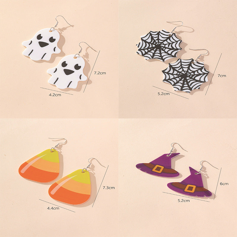 Wholesale Creative Halloween Spider Acrylic Earrings