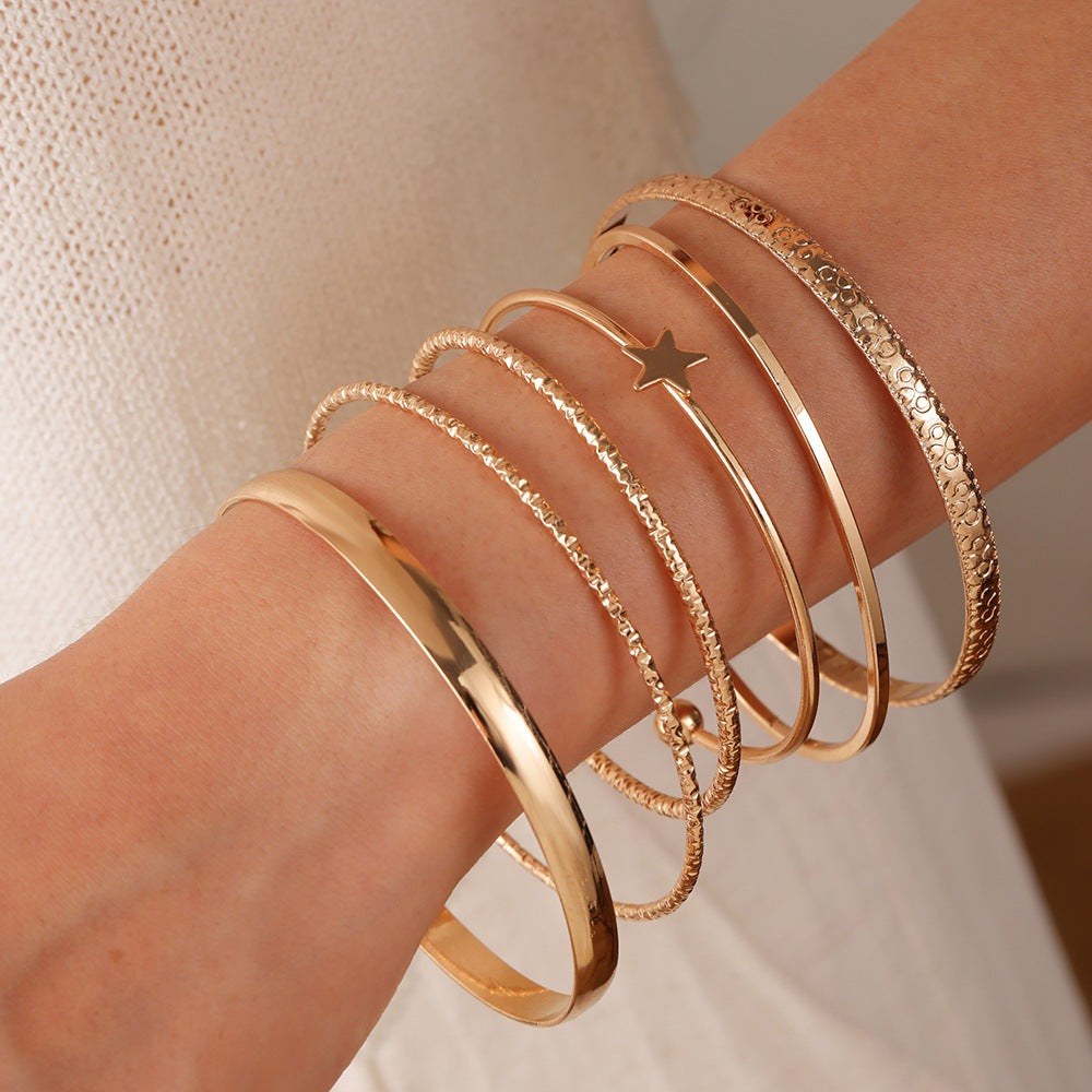 Wholesale Layered Cross &  Flower Pendant Jewelry Set,  Alloy Bracelet Bangle,  Boutique Resale