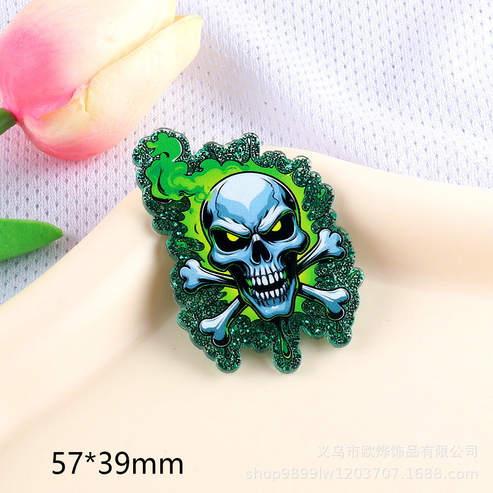 Wholesale  10pcs DIY Flatback cartoon character Acrylic Flatback Badge Reels Retractable Keychain DIY Accessories