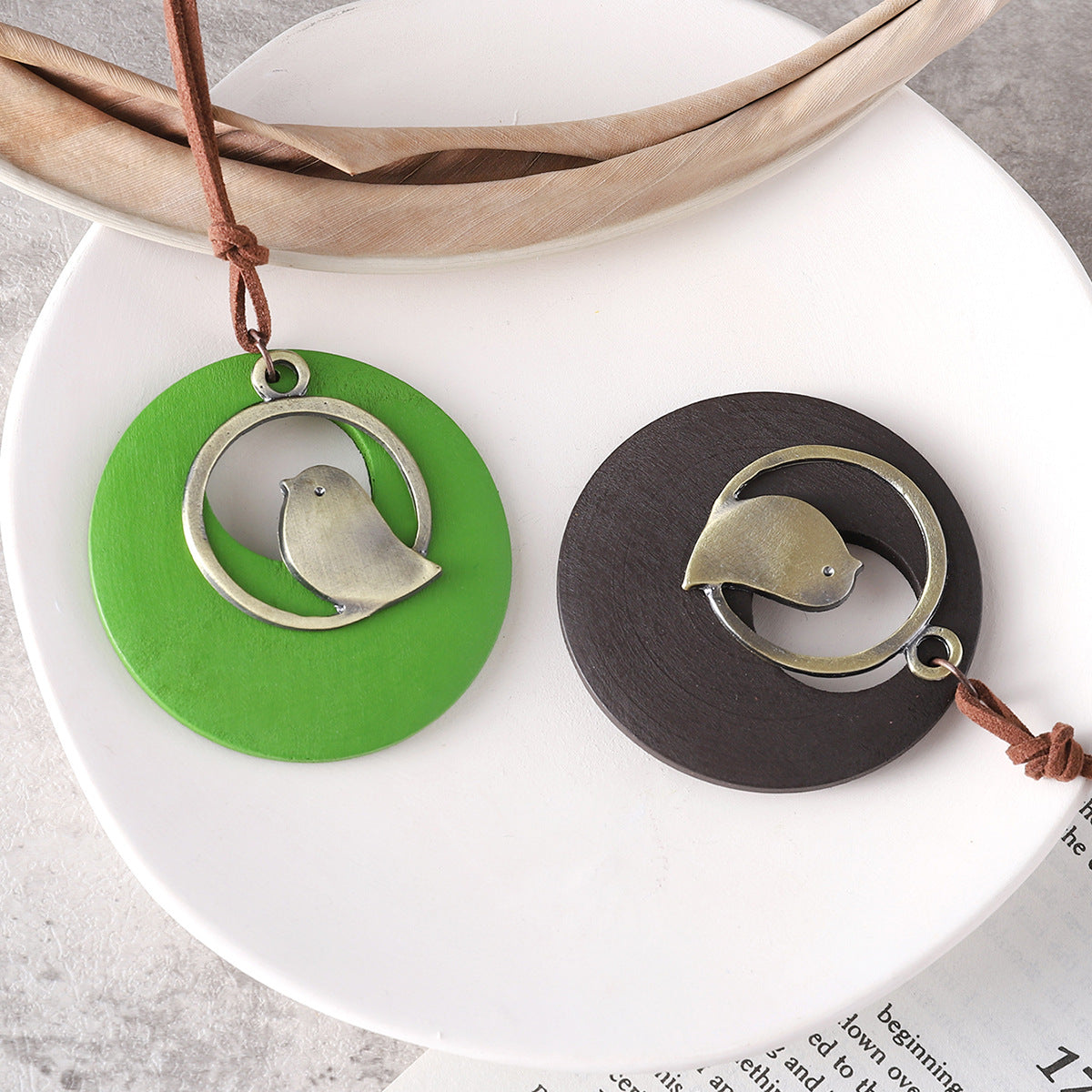 Wholesale Bird Pendant Long Necklace Korean Style Ethnic Fashion Jewelry Accessory Boutique Resale