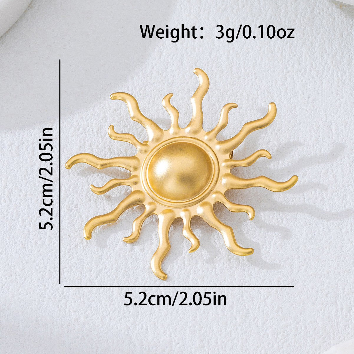 Wholesale Fashionable Trendy Metal Large Sunfower Brooch