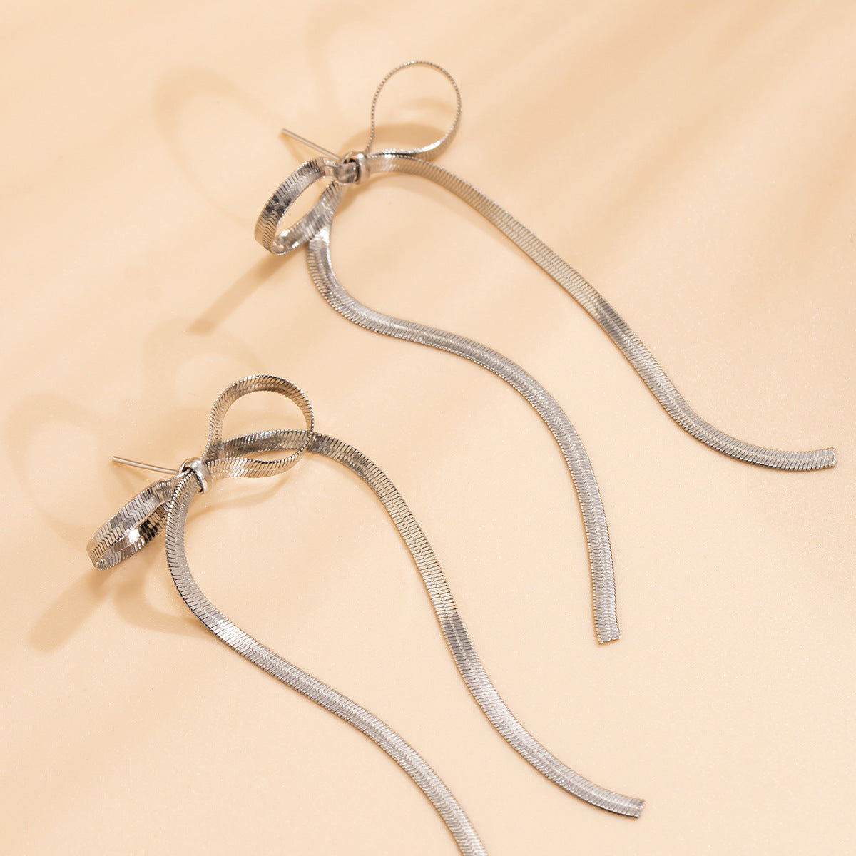 Wholesale Bow Earring Metal Ribbon Earrings ACC-ES-XueRou006