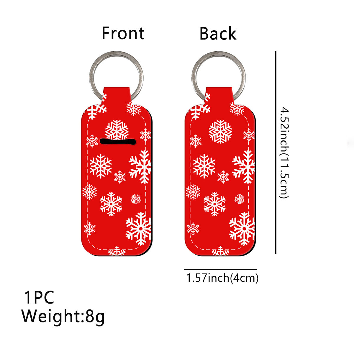 Wholesale 6pcs  Snowflake Pattern Lipstick Case Keychain