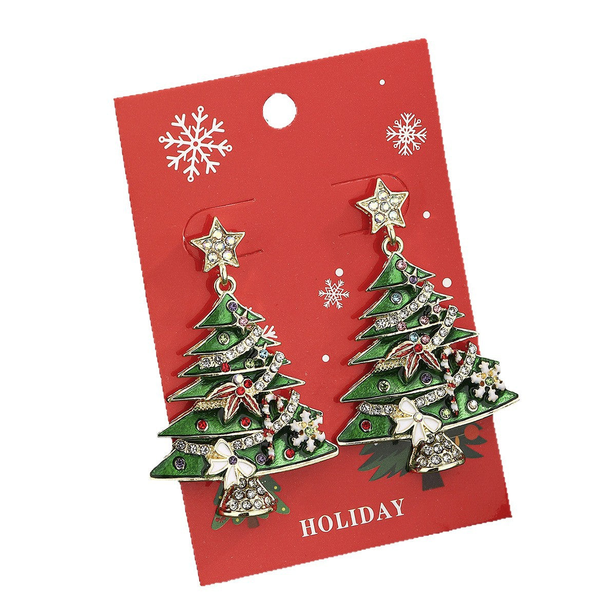 Wholesale Christmas Tree Star Rhinestone Butterfly Earrings