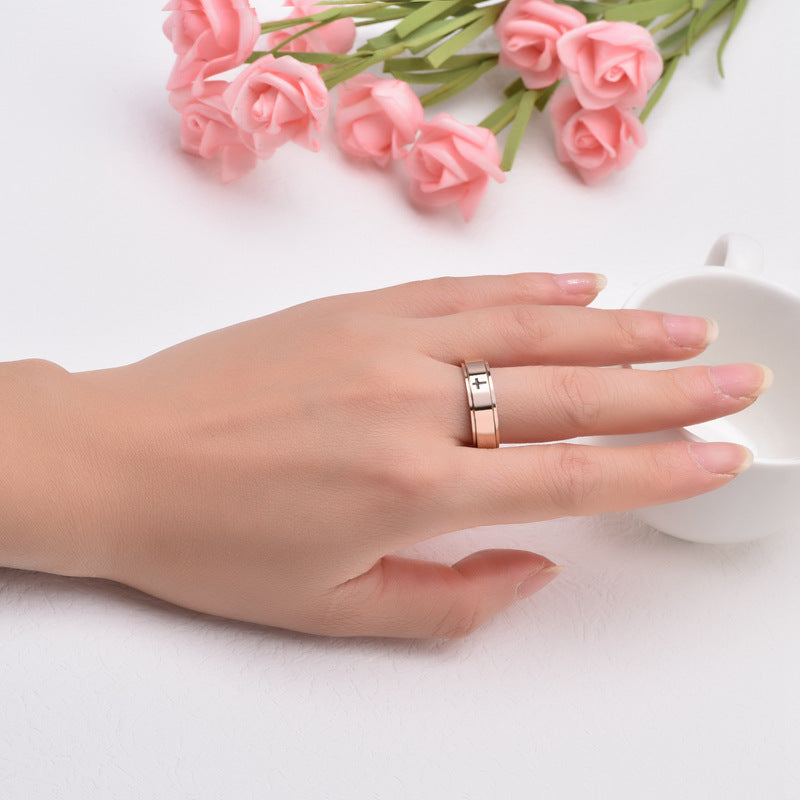 Anello girevole a croce in acciaio al titanio all'ingrosso