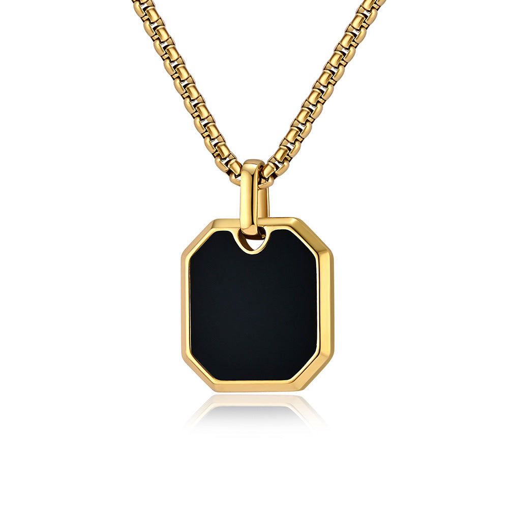 Wholesale small cube brand titanium steel necklace