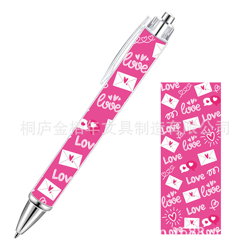 Wholesale Pink Bow Heart Roll Paper Ballpoint Pen