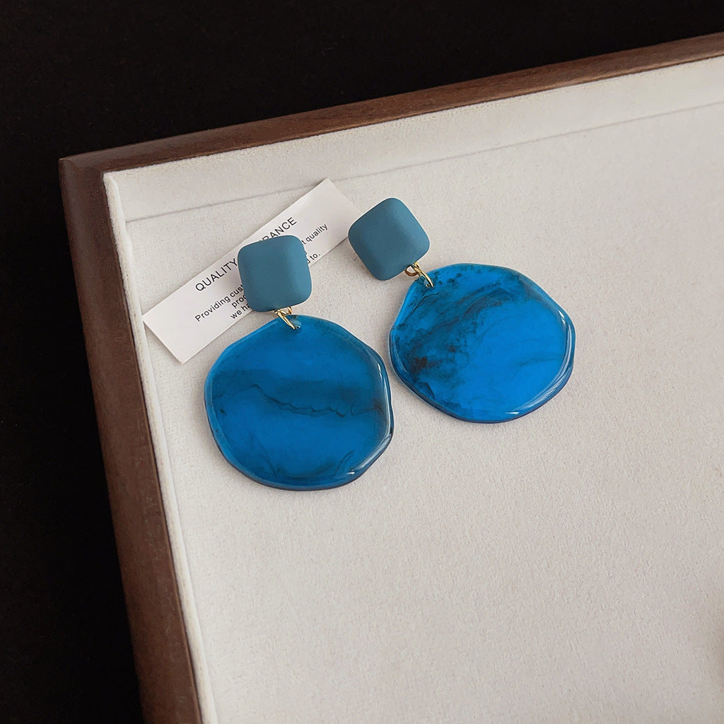 Wholesale Blue oil-drop retro earrings