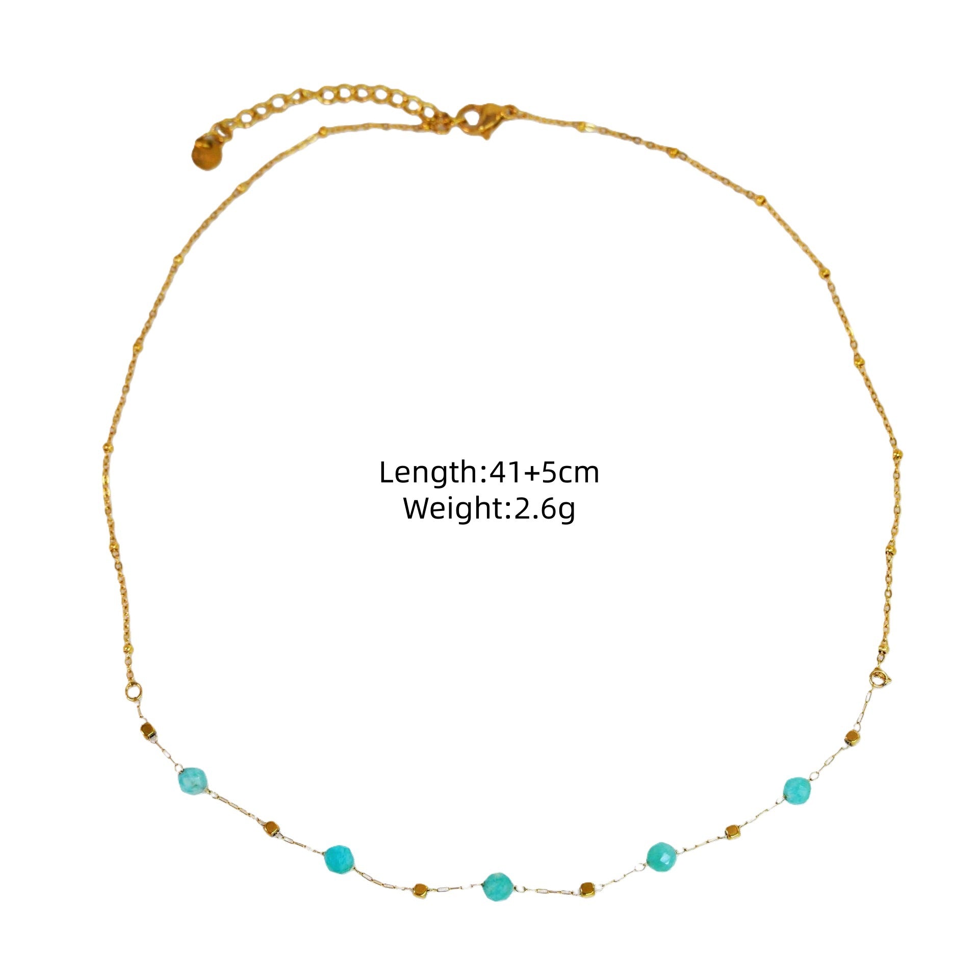 Wholesale Light Luxury Blue Tianhe Stone 14K Gold Plated Titanium Steel Necklace,  Fashion Jewelry Accessory Gift