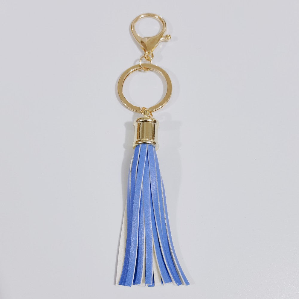 Wholesale Leopard Color Leather Tassel Keychain