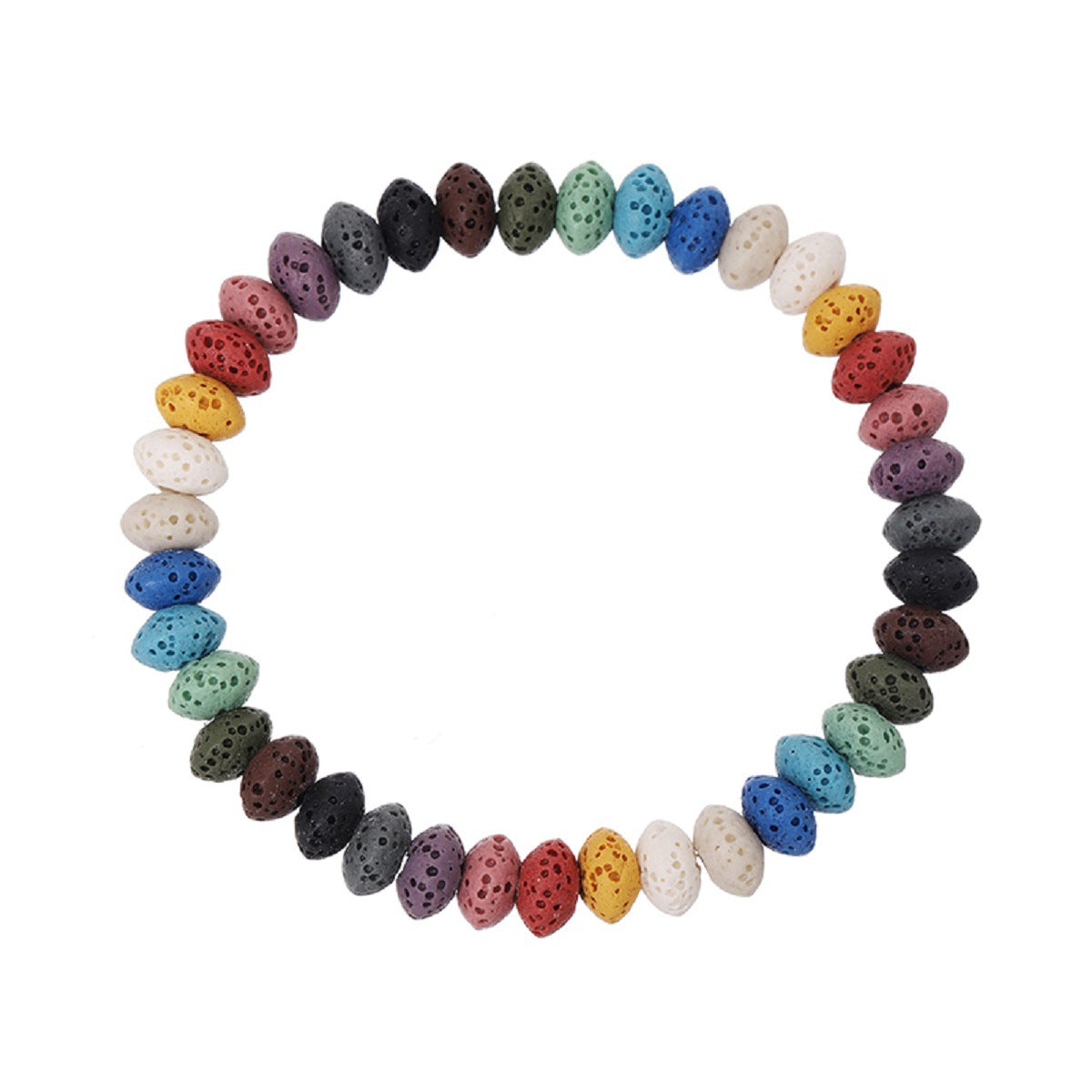 Großhandel runde Farben Vulkansteinarmband