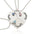 Wholesale heart shape stitching link three person pendant necklace