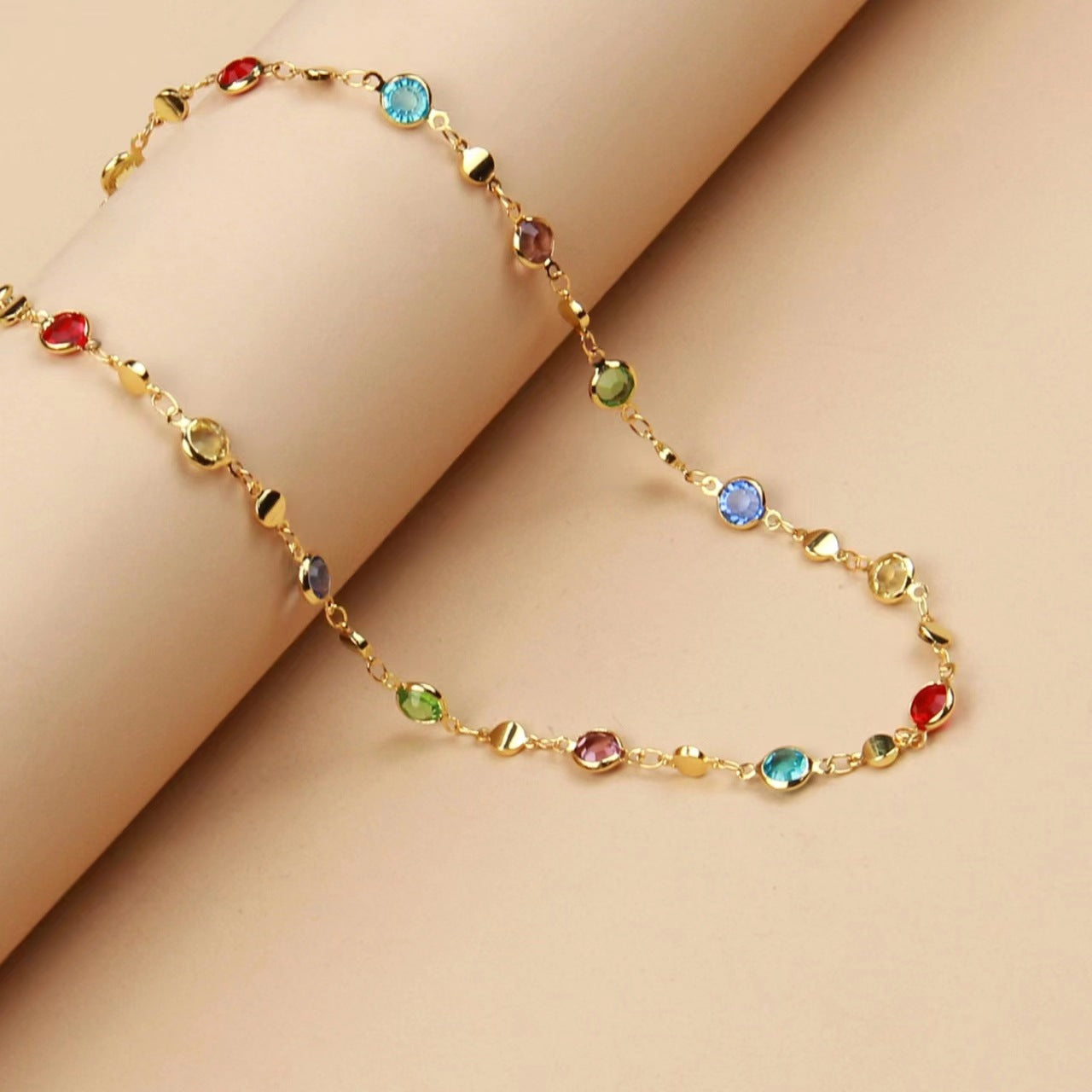 Wholesale  colorful zircon three-dimensional necklace