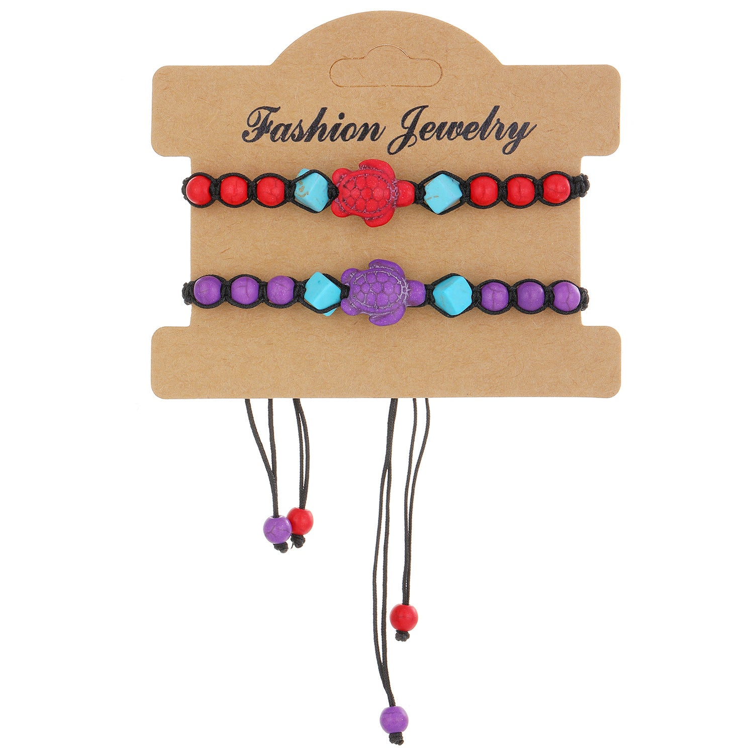 Wholesale Vintage Turtle Card Couple Braided Bracelet Bohemian