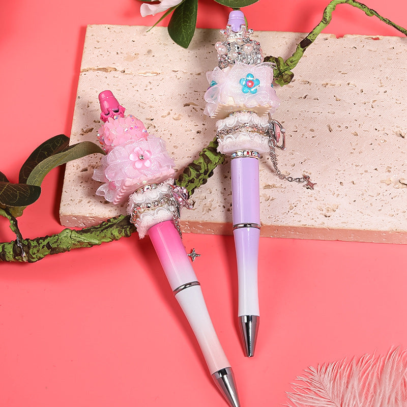 Wholesale of 5pcs/pack Crown Double Layer Cake Acrylic Diamond Beads DIY Beaded Pen Accessories ACC-BDS-BLG021