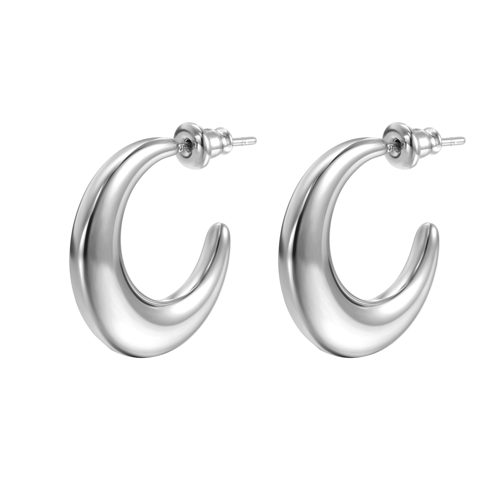 Wholesale stainless steel earrings  C- shaped earrings