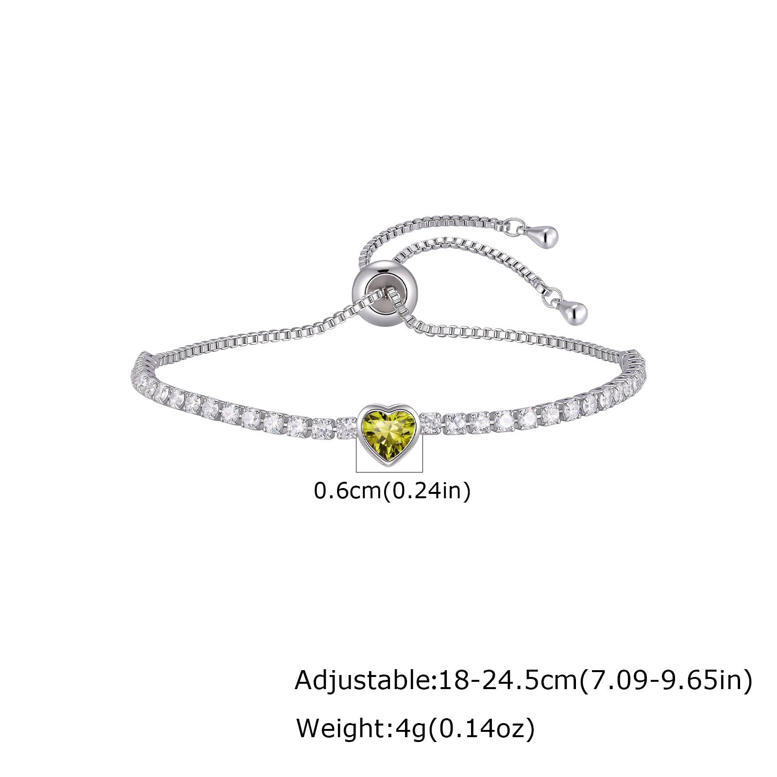 Wholesale Modern January Birthstone Tennis Bracelet Copper Electroplated Women S Chic Jewelry Accessory Gift