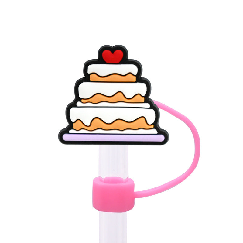 Wholesale Random 100pcs Valentine's Day Series Straw Cover 10MM Straw Tube Cap