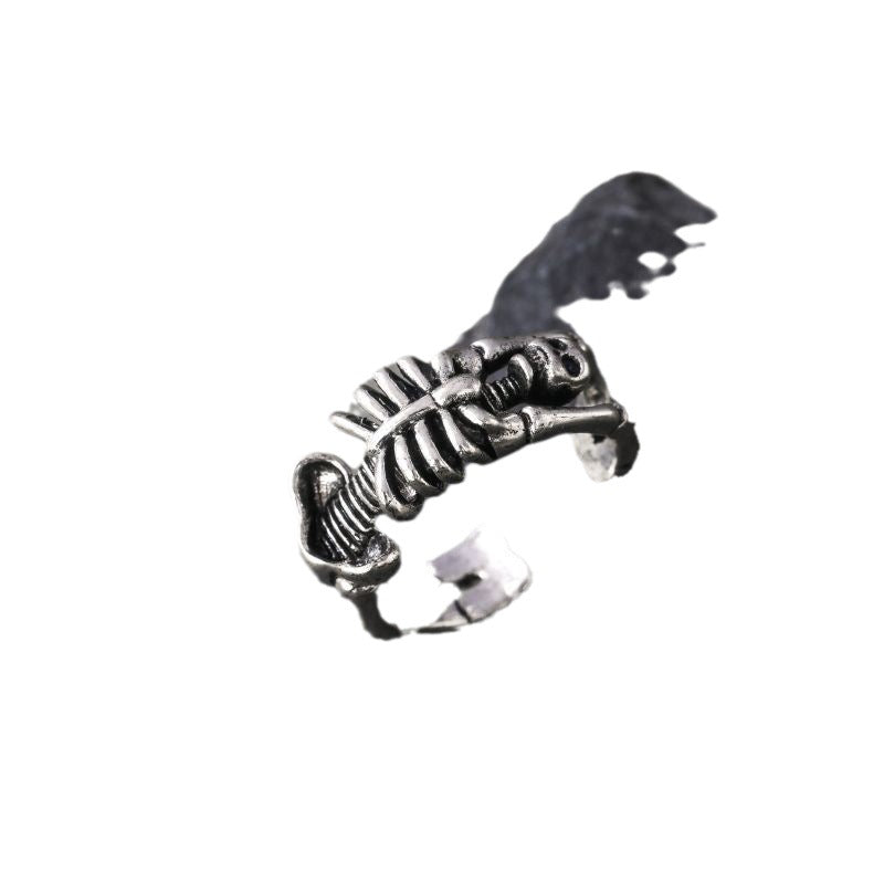 Wholesale Halloween Rock Punk Skull Open Ring Vintage Rings ACC-RS-liyang001