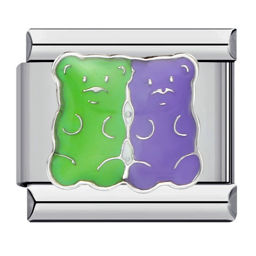 Wholesale Cute Bear Italian Module Bracelet Stainless Steel Welding Pattern DIY Charms